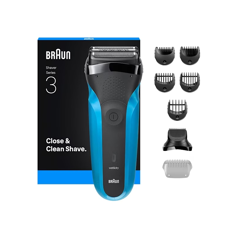 Braun Series 3 310BT Folienschaber Trimmer Schwarz, Blau