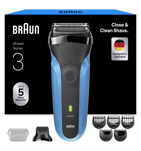 Braun Series 3 310BT Folienschaber Trimmer Schwarz, Blau