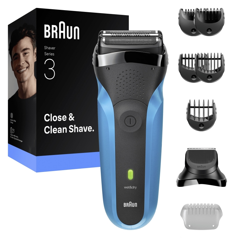Braun Series 3 310BT Foil shaver Trimmer Black, Blue