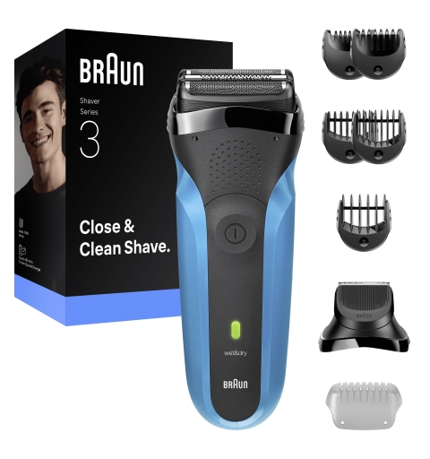 Braun Series 3 310BT Folienschaber Trimmer Schwarz, Blau