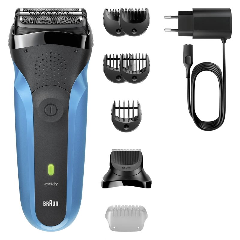 Braun Series 3 310BT Rasoir à grille Tondeuse Noir, Bleu