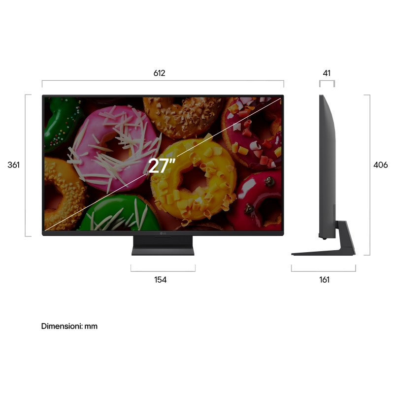 LG 27LB70006LA 68.6 cm (27") Full HD Smart TV Wi-Fi Black