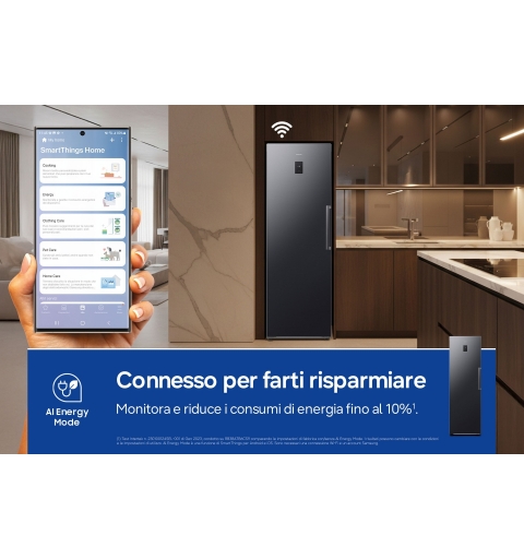 Samsung Congelador Vertical Bespoke AI 186cm 323L Clase D Grafito RZ70H32HDFEF
