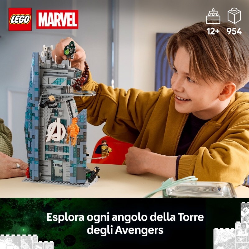 LEGO | Marvel 76352 Avengers Doomsday Nuova Torre degli Avengers, Giocattolo da Supereroi con 6 Minifigure, Regalo da 12+