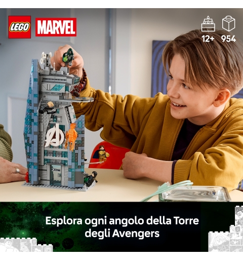 LEGO | Marvel 76352 Avengers Doomsday Nuova Torre degli Avengers, Giocattolo da Supereroi con 6 Minifigure, Regalo da 12+