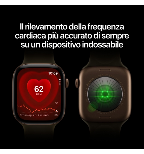 Apple Watch Series 12 GPS, cassa 42 mm in alluminio color oro chiaro con cinturino Sport sabbia - S M