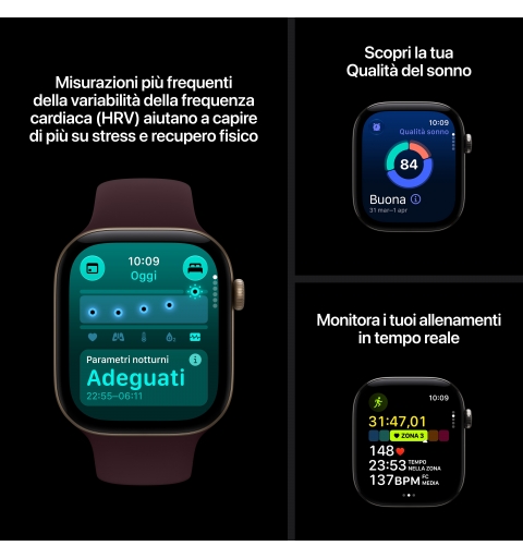 Apple Watch Series 12 GPS 42mm Light Gold Aluminium Case with Sand Sport Band - S M