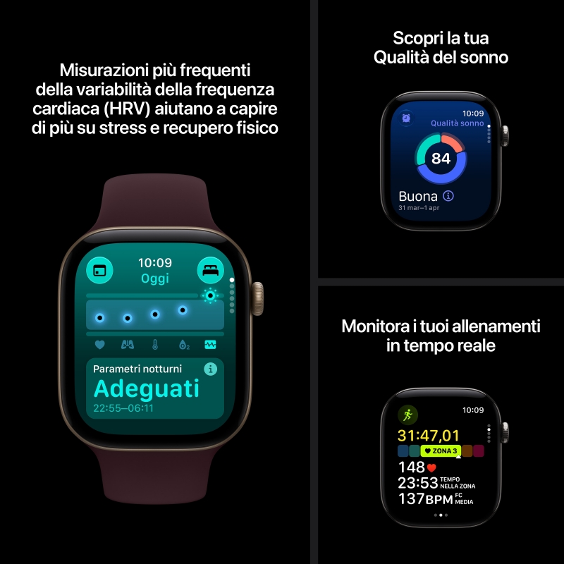 Apple Watch Series 12 GPS 42mm Black Aluminium Case with Black Sport Band - S M