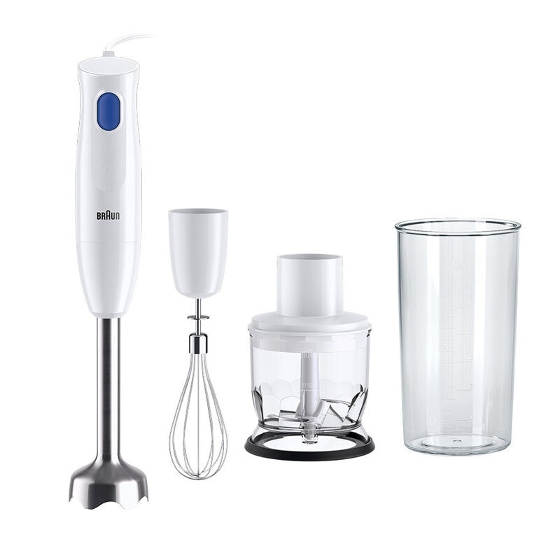 Braun MultiQuick 1 MQ10.202M WH 0,6 l Pürierstab 450 W Edelstahl, Weiß