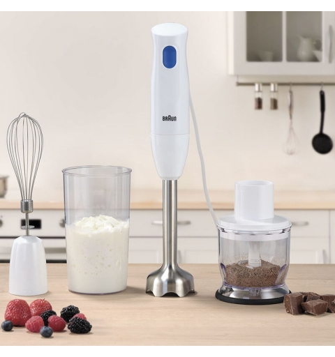 Braun MultiQuick 1 MQ10.202M WH 0,6 L Batidora de inmersión 450 W Acero inoxidable, Blanco