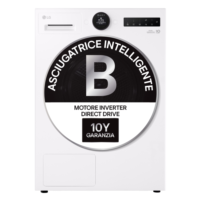 LG RHX7009TLB tumble dryer Freestanding Front-load 9 kg White