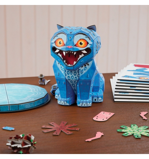 4D Build , rompecabezas en 3D de KPop Demon Hunters Derpy Tiger & Sussie Bird, lengua y maceta extraíbles, kit de maqueta