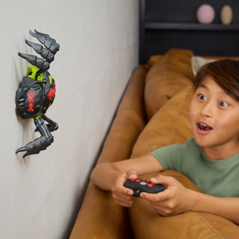 HEX BOTS Wall Crawler Spider with Official Wall Climber Technology, Rechargeable Remote Control Robot Kids Toys, Prank Toys for