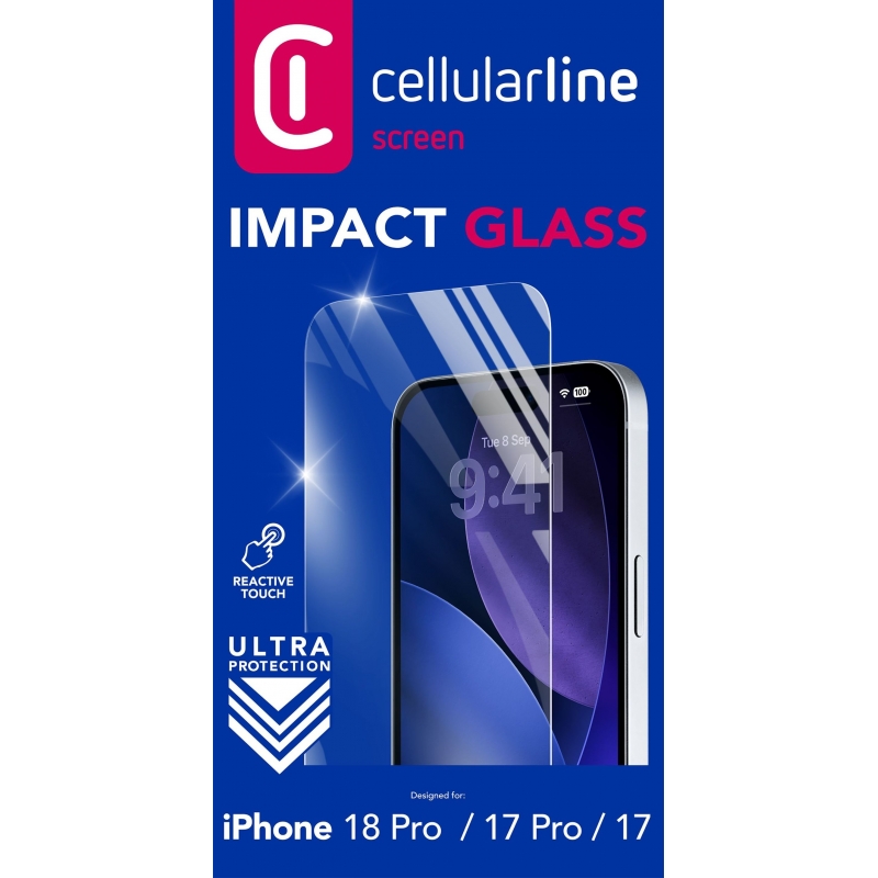 Cellularline IMPACT GLASS - IPHONE 17 17 PRO 18 PRO