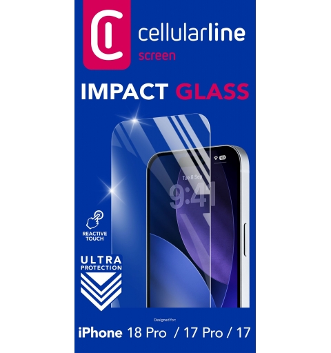 Cellularline IMPACT GLASS - IPHONE 17 17 PRO 18 PRO