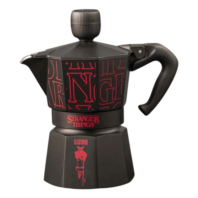 Bialetti Stranger Things Cafetière à moka Noir, Rouge