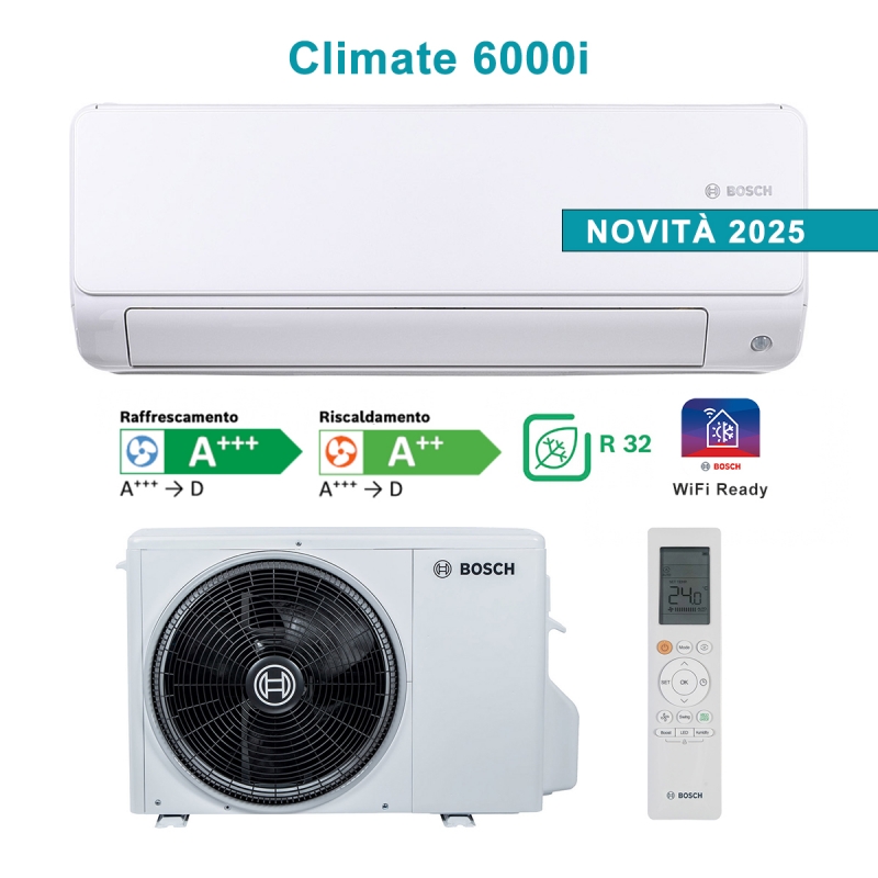 BOSCH Climate 6000i CL6001i-Set 25 WE Air Conditioner Monosplit 9000btu 2.6Kw A+++/A++ WiFi Ready R32
