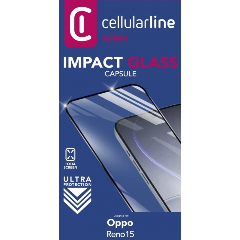 Cellularline Impact Glass Capsule - Oppo Reno 15