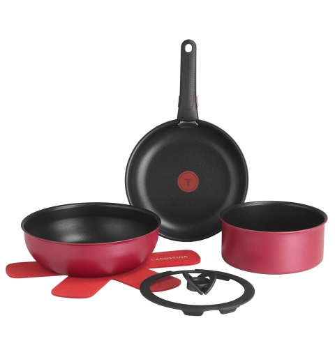 Lagostina Ingenio Rubino Set padelle, Antiaderente, Manico rimovibile, Induzione e gas, 7 pz 0102976000007