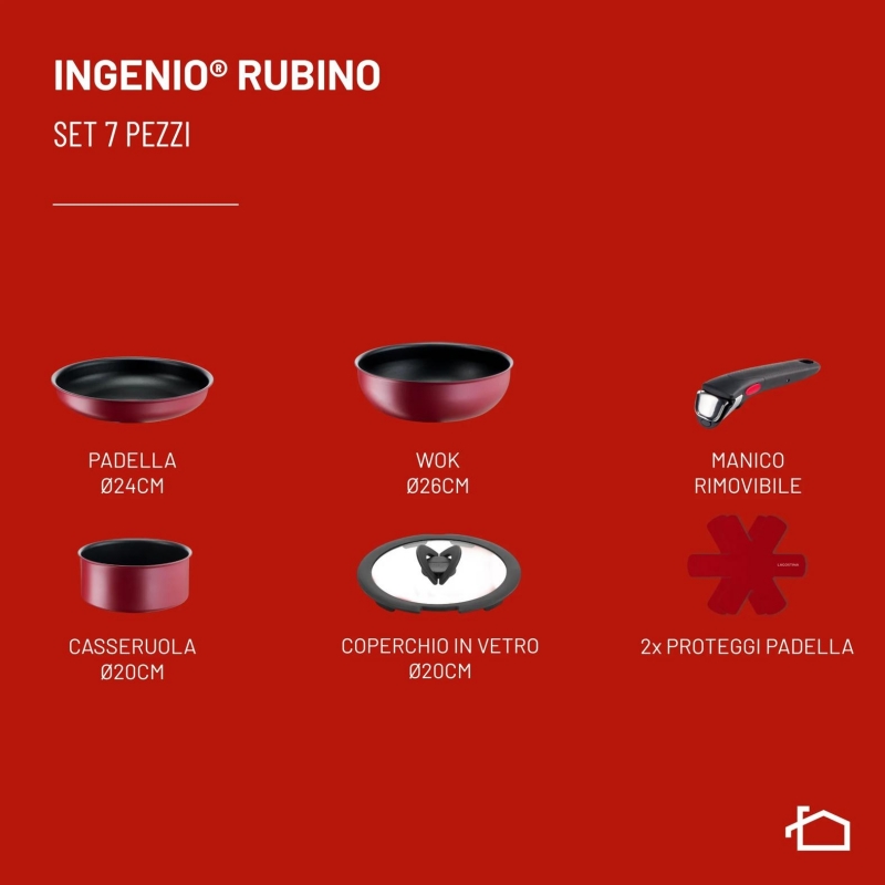 Lagostina Ingenio Rubino 0102976000007 conjunto de sartenes y ollas 7 pieza(s)