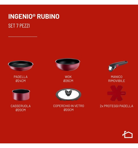 Lagostina Ingenio Rubino 0102976000007 conjunto de sartenes y ollas 7 pieza(s)