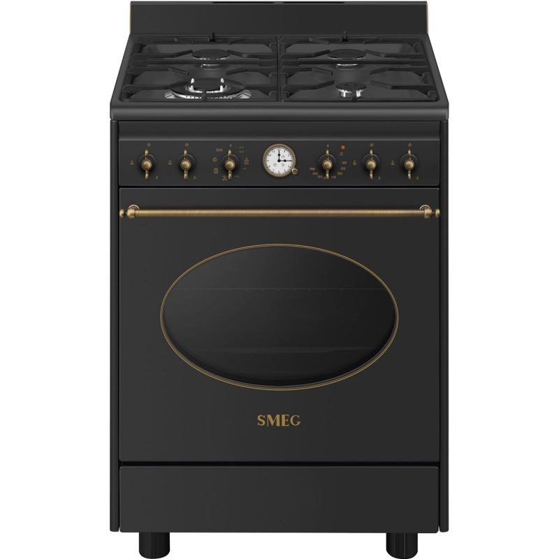 Smeg Coloniale CO60GMAN2 cooker Freestanding cooker Electric Gas Black