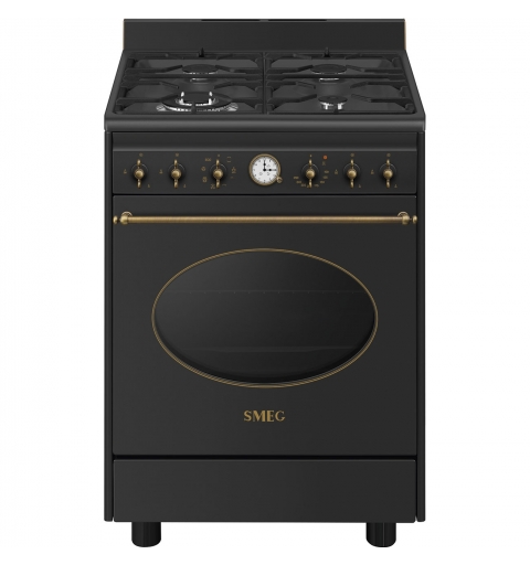 Smeg Coloniale CO60GMAN2 cooker Freestanding cooker Electric Gas Black