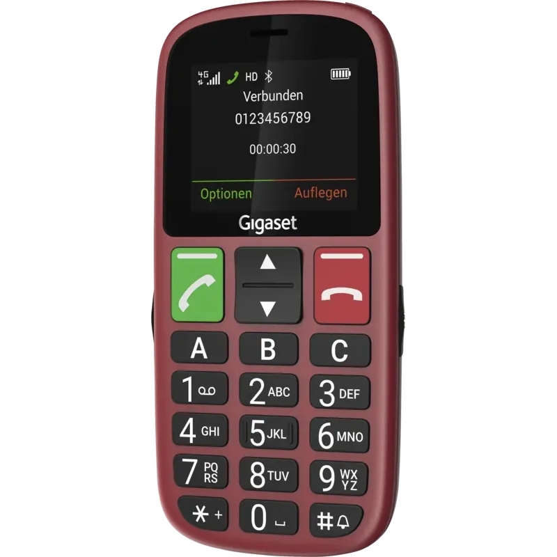 Gigaset GL30 5,59 cm (2.2") 106 g Rojo Teléfono para personas mayores