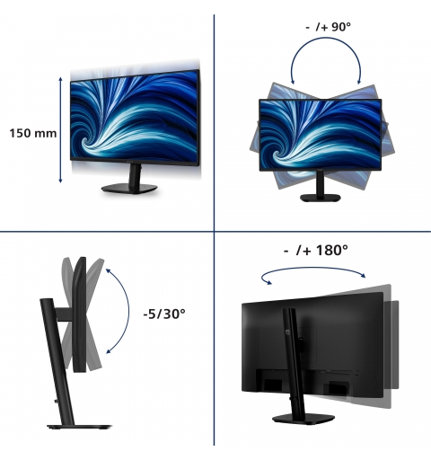 Philips 3000 series 27B2N3200A 61 écran plat de PC 68,6 cm (27") 1920 x 1080 pixels Full HD LCD Noir