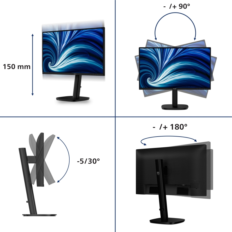 Philips 3000 series 24B2N3200A 00 computer monitor 60.5 cm (23.8") 1920 x 1080 pixels Full HD LED Black