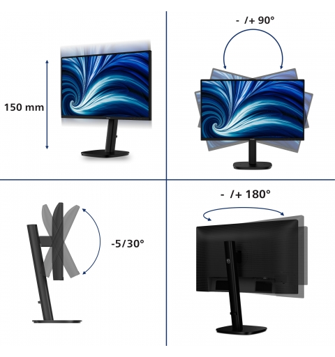 Philips 3000 series 24B2N3200A 00 Computerbildschirm 60,5 cm (23.8") 1920 x 1080 Pixel Full HD LED Schwarz