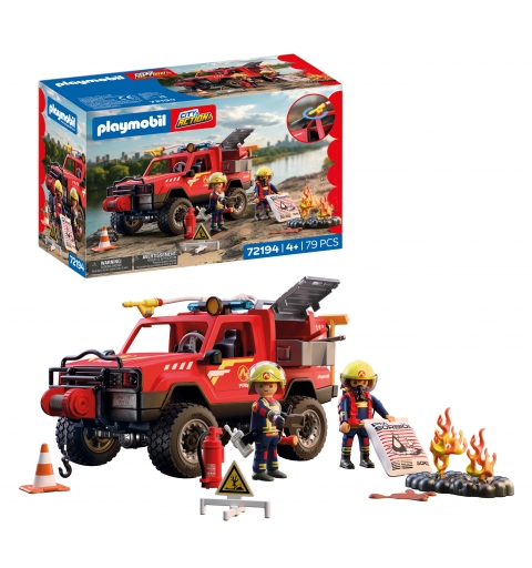 Playmobil Pick-up de pompiers & 2 personnages