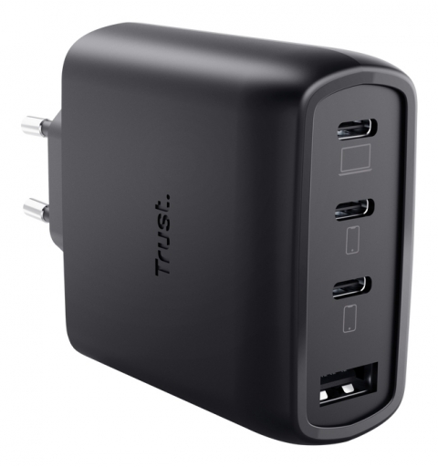 Trust Maxo Caricabatteria USB GaN a 4 porte da 65 W - Nero EU