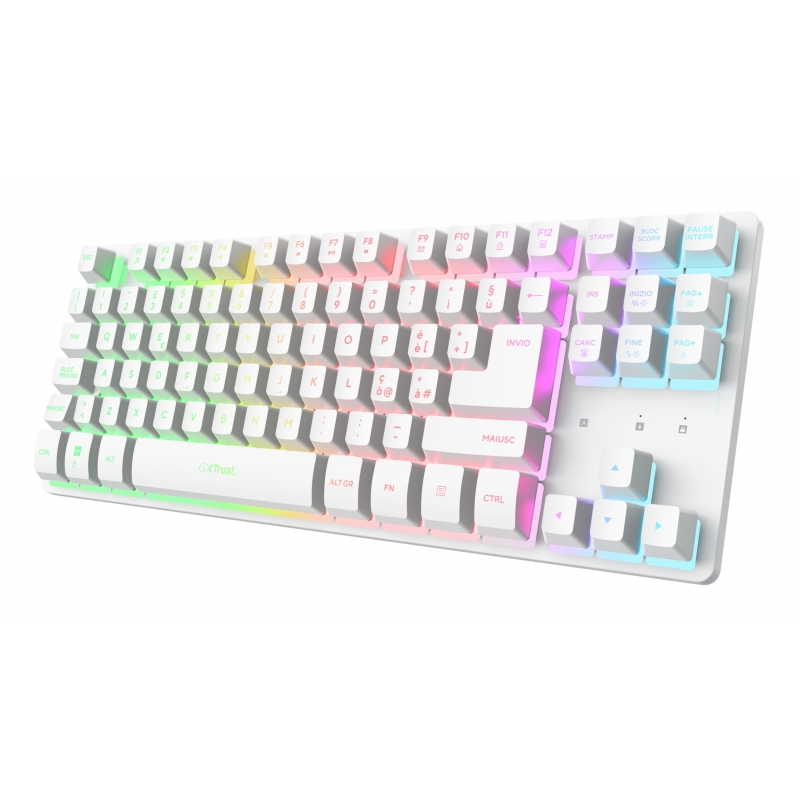 Trust GXT 831W tastiera Gaming Wireless a RF + USB AZERTY Italiano Bianco