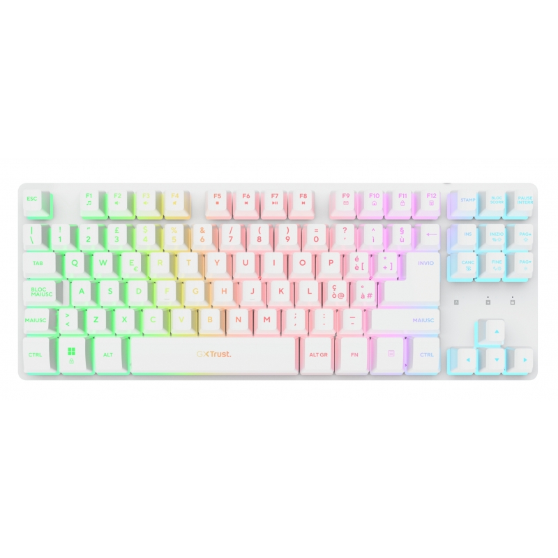 Trust GXT 831W keyboard Gaming RF Wireless + USB AZERTY Italian White