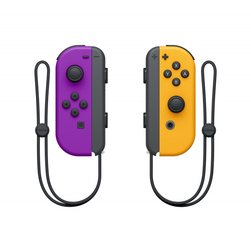 Nintendo Paire de manettes Joy-Con violet néon (G) et orange néon (D) pour Switch