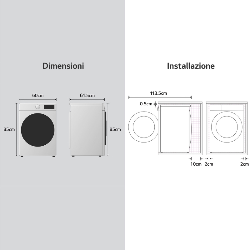 LG F4NX5013TKC washing machine Front-load 13 kg 1400 RPM White