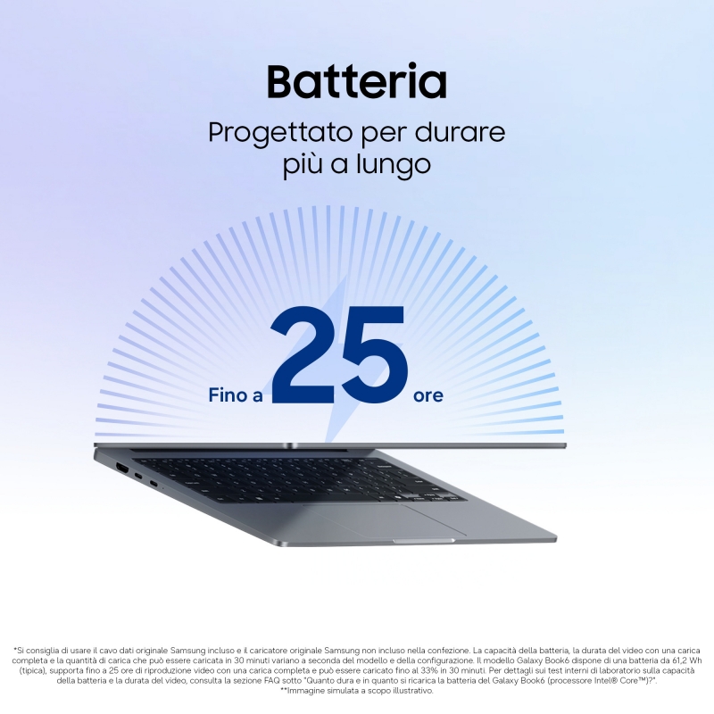 Samsung Galaxy Book6 Intel Core 5 315 Ordinateur portable 35,6 cm (14") WUXGA 8 Go LPDDR5x-SDRAM 256 Go SSD Wi-Fi 6E (802.11ax)