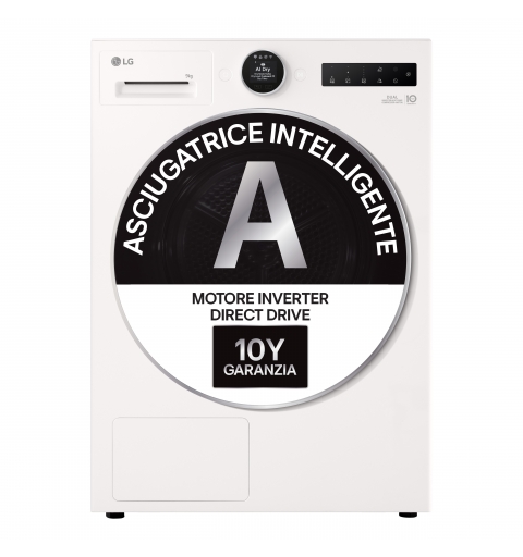 LG RHX9009TWC tumble dryer Freestanding Front-load 9 kg White