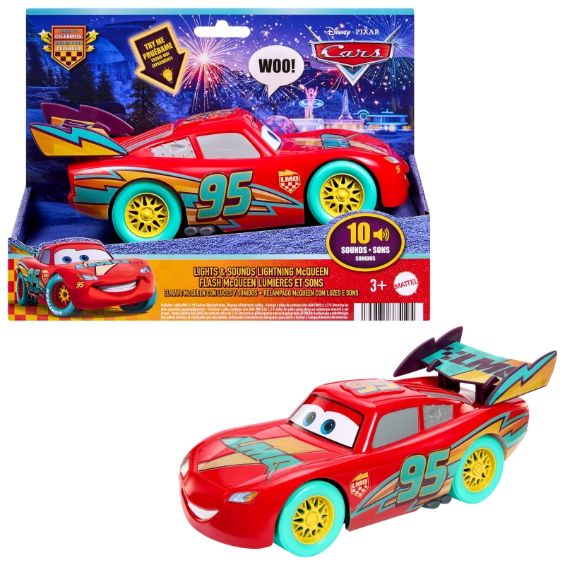 Disney Pixar Cars Flash McQueen Race to Celebrate Sons et lumières Disney · Pixar Cars, véhicule grand format