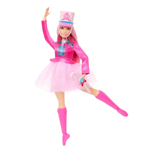 Barbie Muñeca bailarina Daisy de en El Cascanueces con tobillos articulados y bastón de caramelo