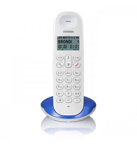 Brondi Lotus Telefono DECT Blu, Bianco
