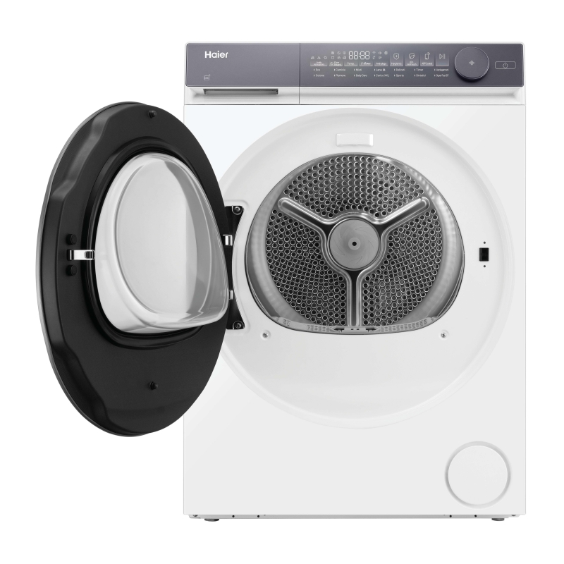 Haier X Series 7, Asciugatrice 9 KG, Classe C, Bianco, AI PowerInverter, IoN AirFresh, Wi-Fi, Smart AI, Tecnologia Ioni
