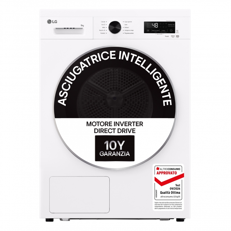LG RNX1009NWK sèche-linge Pose libre Charge avant 9 kg Blanc