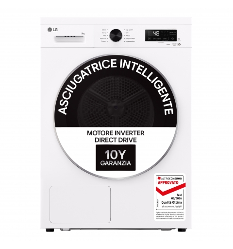 LG RNX1009NWK tumble dryer Freestanding Front-load 9 kg White