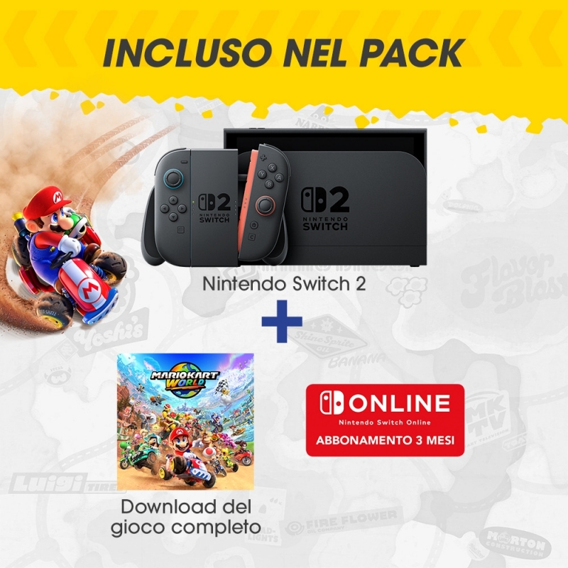 Nintendo Switch 2 & Mario Kart World console da gioco portatile 20,1 cm (7.9") 256 GB Touch screen Wi-Fi Nero