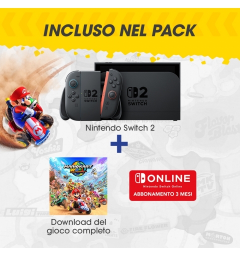 Nintendo Switch 2 & Mario Kart World console da gioco portatile 20,1 cm (7.9") 256 GB Touch screen Wi-Fi Nero